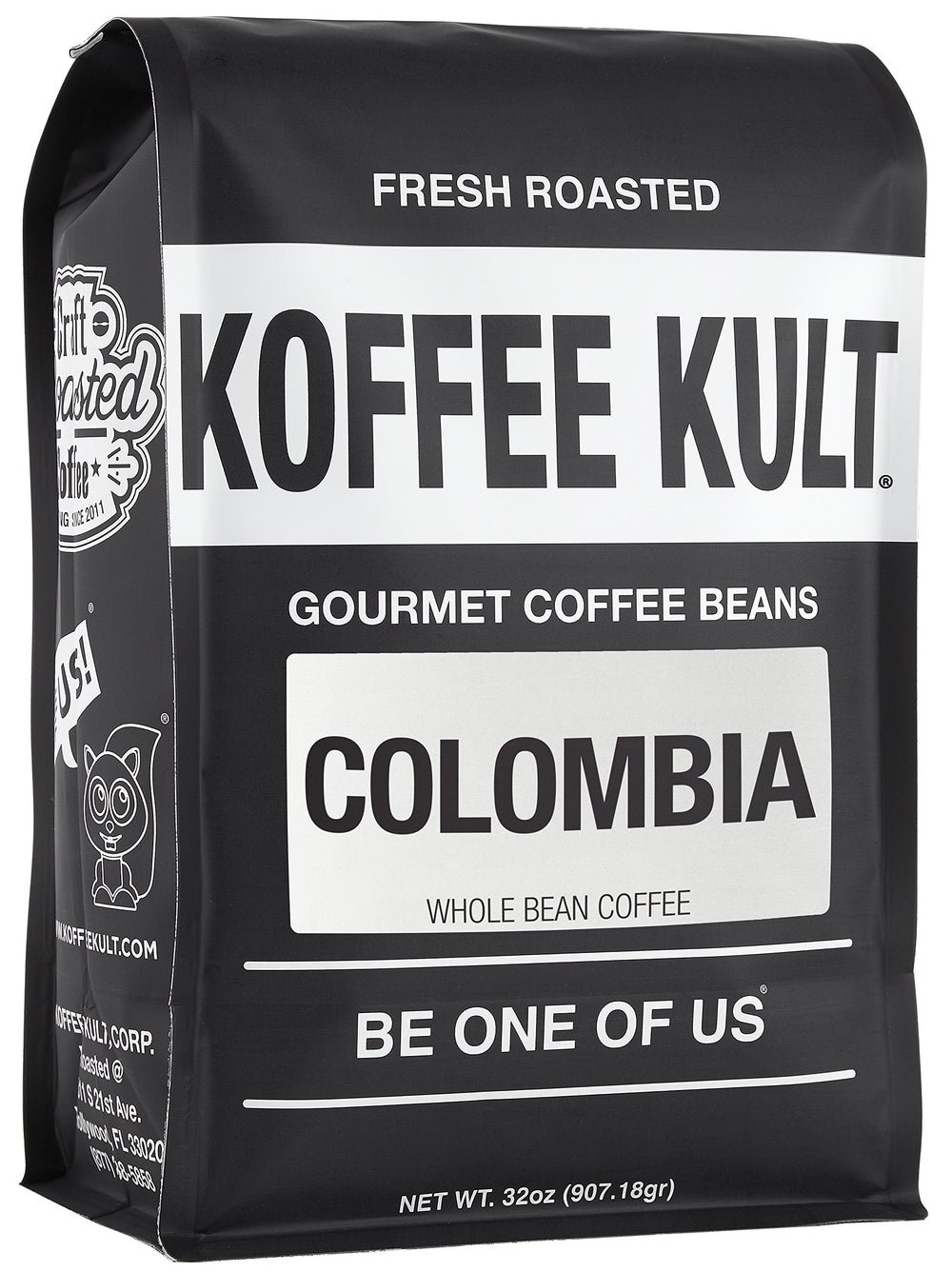 Koffee Kult Colombia whole-bean 32oz for rich espresso and drip coffee