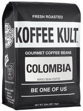 Koffee Kult Colombia whole-bean 32oz for rich espresso and drip coffee