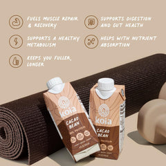 Koia 3g sugar label signals a low-sugar protein option for mindful sweetness.
