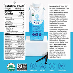 Pouring Koia Kids Vanilla into a glass for a quick snack.