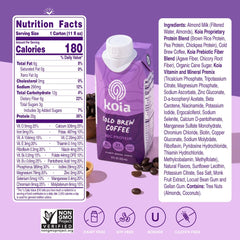 Koia plant-based protein shake bottle delivering 20g protein for breakfast or post-workout
