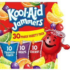 Kool-Aid Jammers variety-pack box front, perfect for family snack time.