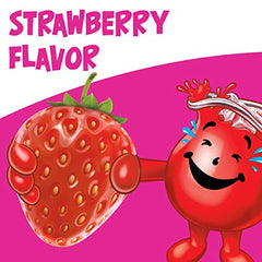 Kool-Aid Unsweetened Strawberry glass with straw for refreshing servings