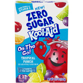 Kool-Aid Zero Sugar Tropical Punch on-the-go packets ready to mix with water for a refreshing boost anytime