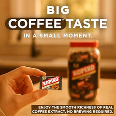 Kopiko Cappuccino Candy packaging designed for travel, offering a quick cappuccino-inspired pick-me-up