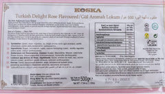 Koska rose-flavored lokum close-up highlighting chewy texture and aroma.