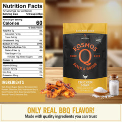 Mixing Kosmos Q brine with water prepares even-flavored poultry.