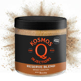 Kosmos Q Reserve Blend Brisket Injection bottle ready for moisture retention during smoking.