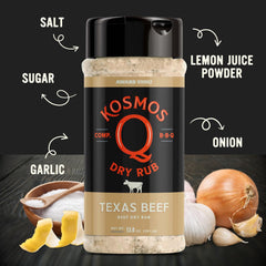Kosmos Q Texas Beef Rub ingredients close-up highlighting real ingredients.