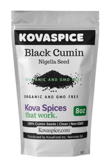 Kovafood organic black cumin seeds in a jar view, premium Nigella aroma for flavorful curries