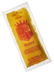 KPAK hot mustard packets in a 50-count bulk pack for home or catering.