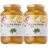 KPANTRY Korean Yuja Tea jar close-up shows real citrus pulp and honey sweetness.