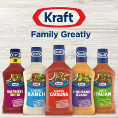 Kraft Classic Catalina Dressing pour detail, tangy flavor enhancing salads and wraps.
