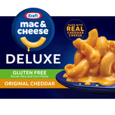 Kraft Deluxe Gluten Free Mac and Cheese box offers a quick gluten free dinner option.