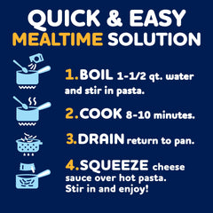 Cheddar cheese sauce mix from Kraft Deluxe Mac and Cheese ready to stir.