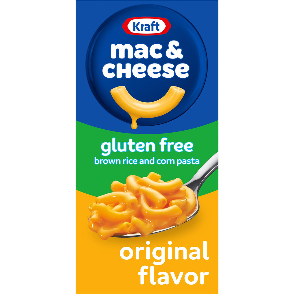 Kraft Gluten Free Mac and Cheese box with original flavor for quick gluten-free dinners.