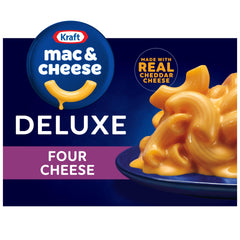 Kraft Mac and Cheese box front showing convenient weeknight dinner option