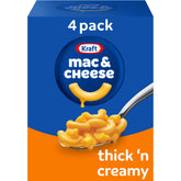 Kraft Mac & Cheese four-box pack front view for quick family dinners.