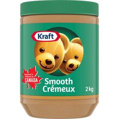 Kraft Peanut Butter Smooth 2 kg jar ready for family breakfasts and spreads.