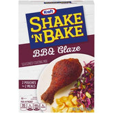 Kraft Shake 'n Bake BBQ Glaze box front for quick, flavorful coating.