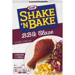 Kraft Shake 'n Bake BBQ Glaze box front for quick, flavorful coating.
