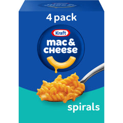 Kraft Spirals Mac and Cheese box front showing packaging and 5.5 oz size for quick meals