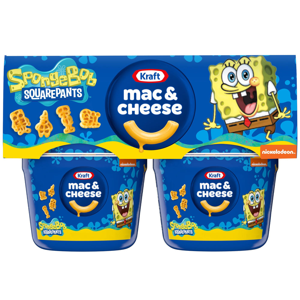 Kraft SpongeBob macaroni cups with character shapes for fast kid-friendly meals
