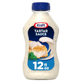 Kraft Tartar Sauce bottle ready to squeeze for seafood flavors.