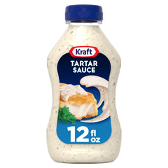 Kraft Tartar Sauce bottle ready to squeeze for seafood flavors.