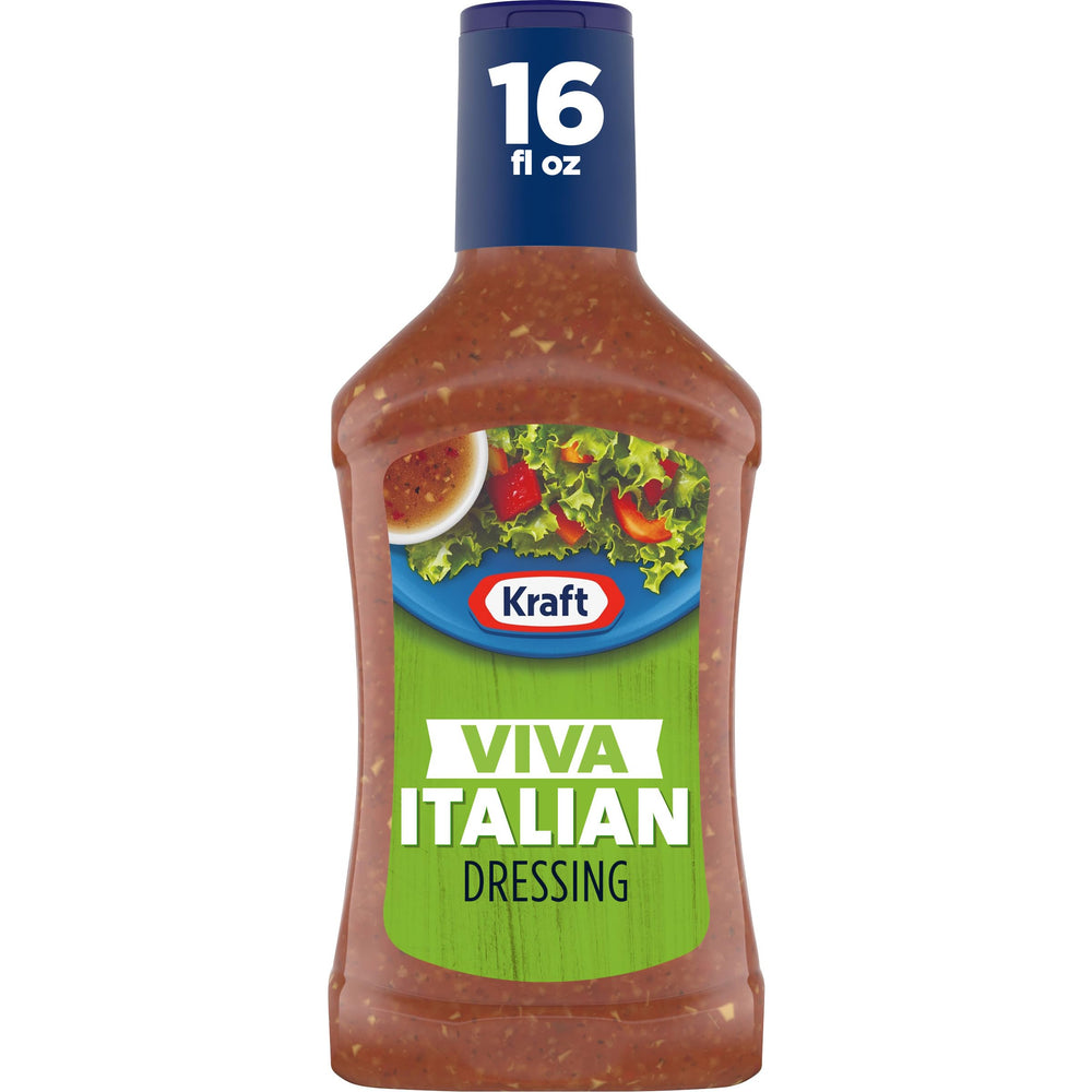 Kraft Viva Italian Dressing bottle with squeezable top for easy pouring on salads