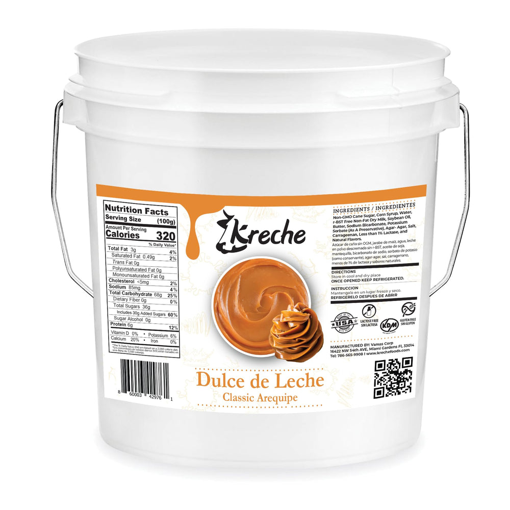Kreche Dulce de Leche 11lb can with creamy caramel for desserts