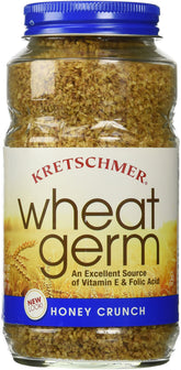 Kretschmer Wheat Germ Honey Crunch tub front reveals nutty crunch