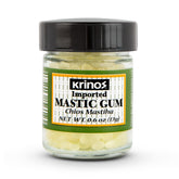 Krinos Greek Mastic Gum bottle shows authentic Chios flavor in a PDO-certified package.