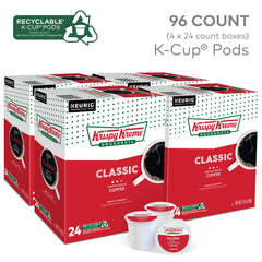Krispy Kreme Classic K-Cup closeup shows balanced aroma and smooth finish.