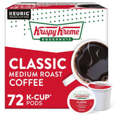 Krispy Kreme Classic coffee pods pack shot showing six boxes and a bold morning ritual