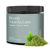 Kroma Beauty Matcha Latte jar front with ceremonial-grade blend for glowing skin