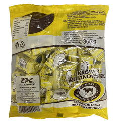 Krowki Milanowskie Milky Cream Fudge texture close-up, creamy toffee flavor for snacking.