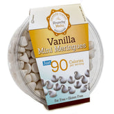 Krunchy Melts Vanilla Meringue Cookies on a tray, crisp and light for a quick snack.