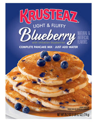 Krusteaz Blueberry Pancake Mix boxes pack—easy family breakfast option.