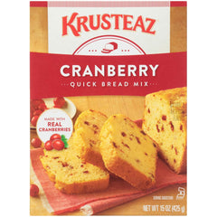 Krusteaz Cranberry Orange Quick Bread mix box, showing real ingredients for easy baking