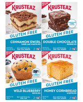 Krusteaz gluten-free cinnamon swirl cake mix package ready to bake
