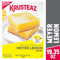Krusteaz Meyer Lemon Bars in oven, filling kitchen with bright citrus aroma