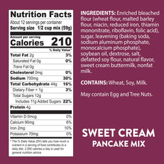 Pour batter with Krusteaz Sweet Cream Pancake Mix for easy prep.