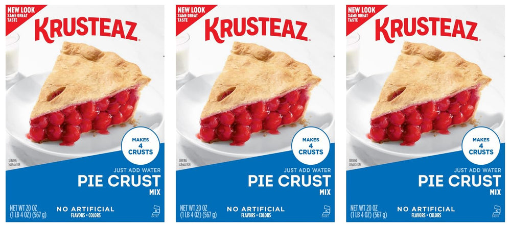 Krusteaz traditional light flaky pie crust mix box ready for easy, flaky crusts.
