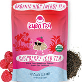Kubo Tea high-caffeine iced tea bag ready for a quick energy boost.