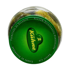 Kühne Gundelsheim Barrel Pickles jar being opened reveals crunchy texture.