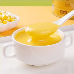 Kunbry corn soup can label shows 600g size and production date.