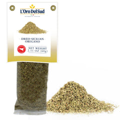 L'Oro Del Sud Sicilian oregano dried 2.11 oz bottle for bold pizza flavor.