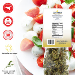 L'Oro Del Sud Sicilian oregano leaves for bright pasta and pizza flavor.