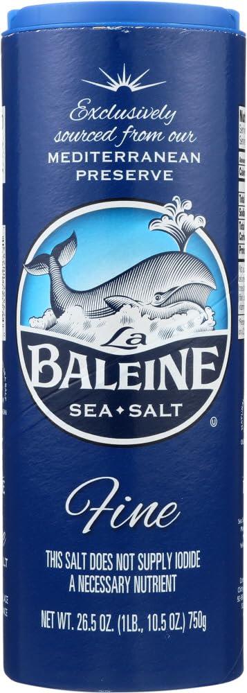 La Baleine French Fine Sea Salt in a shaker for easy daily seasoning.